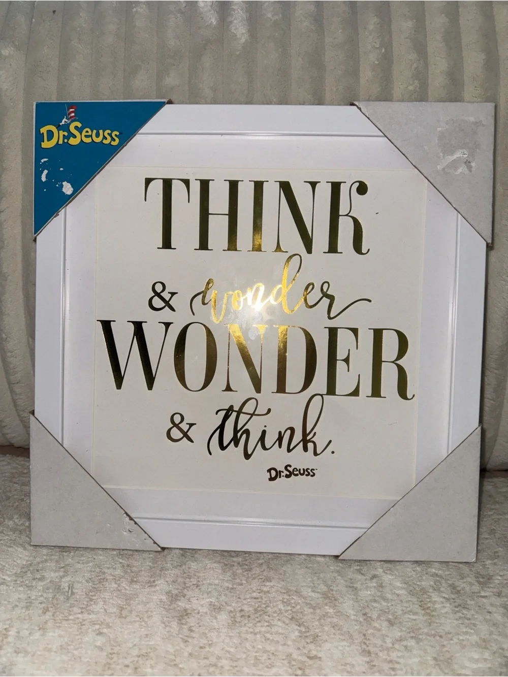 12” x 12” Dr. Seuss “Think & Wonder, Wonder & Think” Framed Wall Art – New